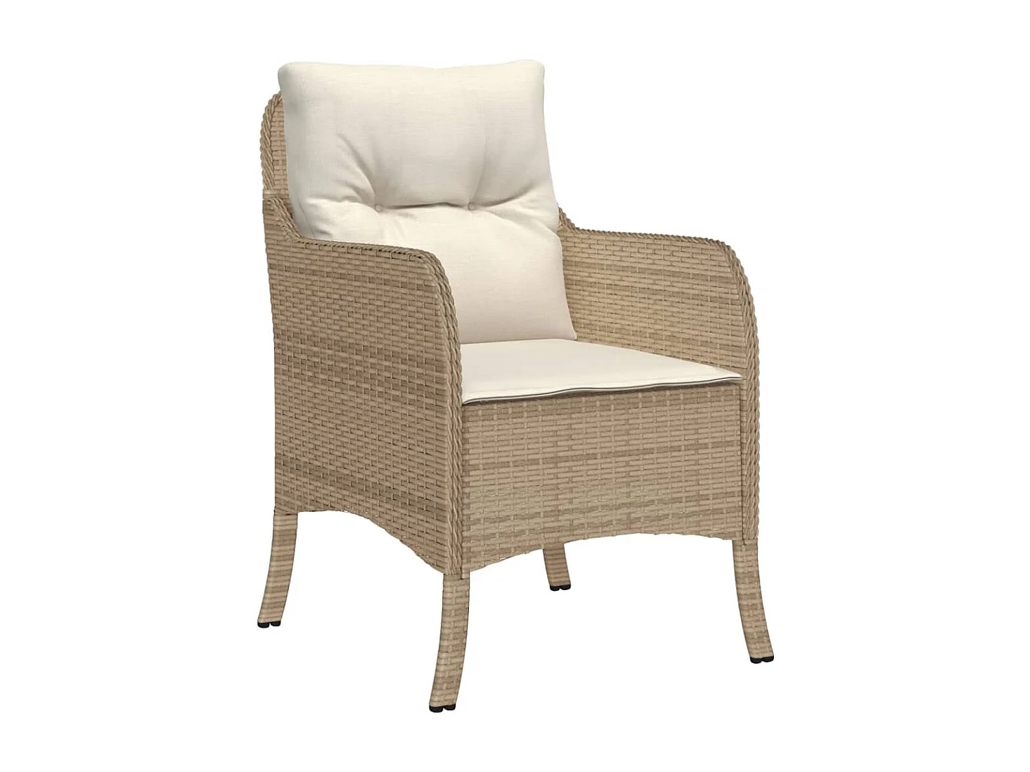 Ensemble à manger de jardin et coussins 3 pcs Beige poly rotin FR25407