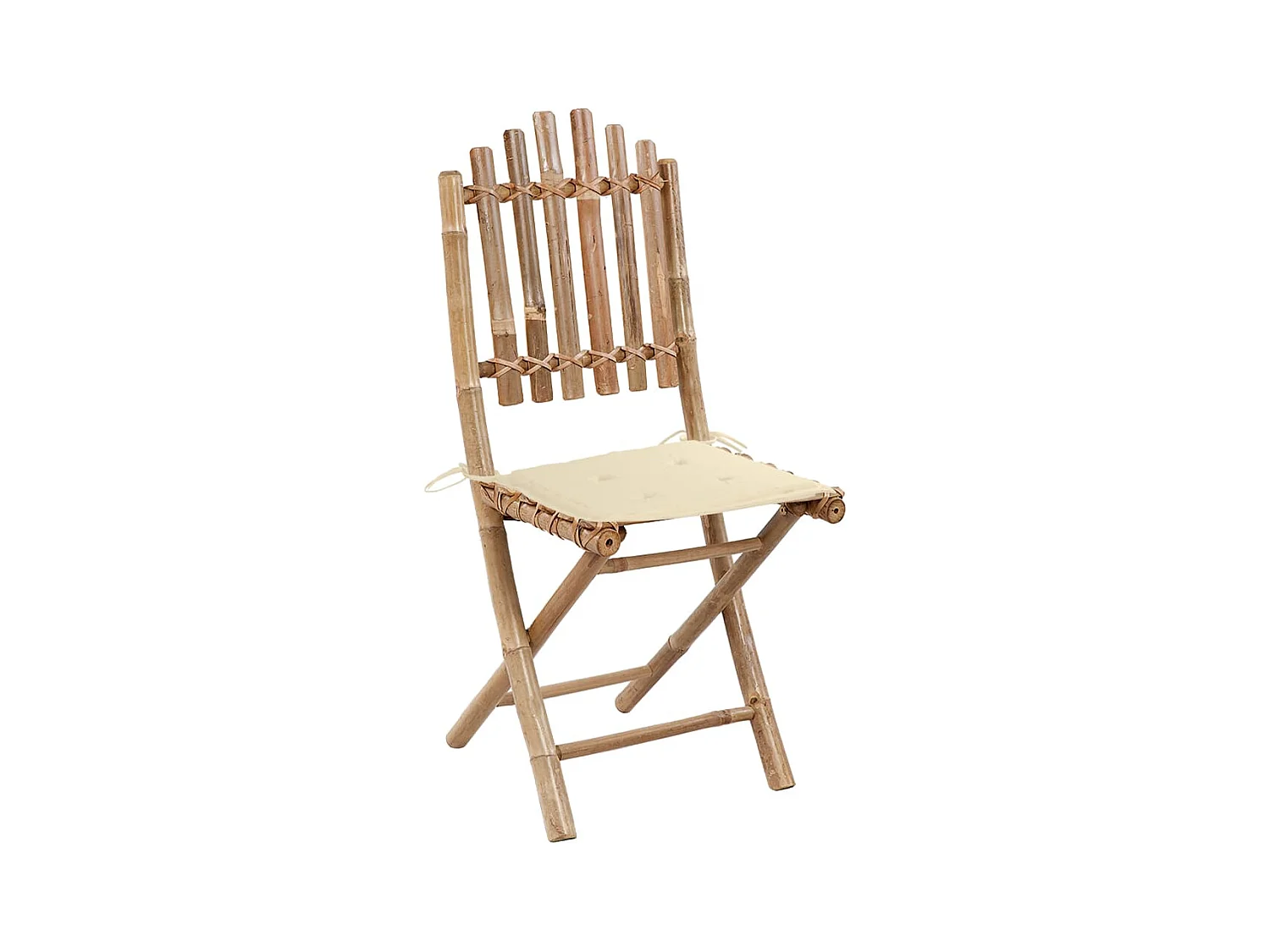 Ensemble à manger de jardin pliable 5 pcs avec coussins Bambou FR65276