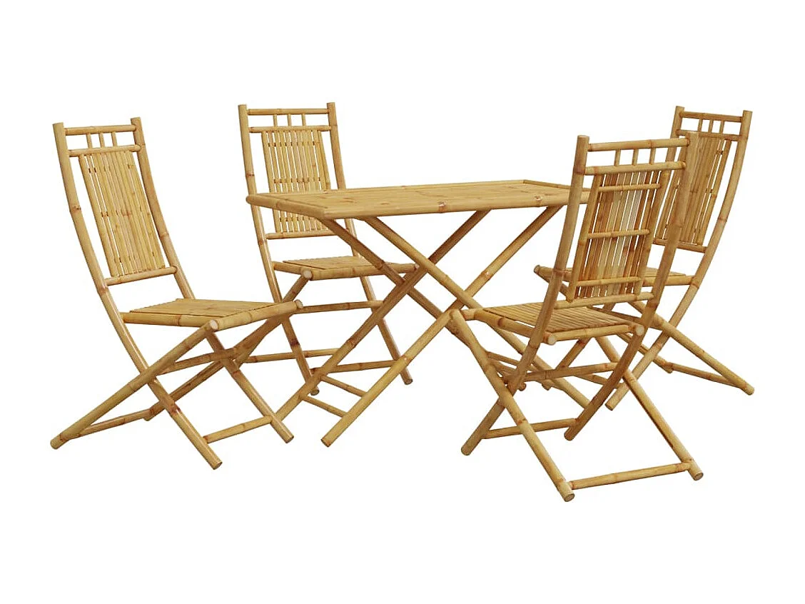 Ensemble à manger de jardin 5 pcs bambou FR86998