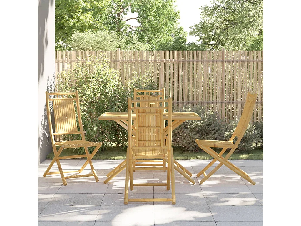 Ensemble à manger de jardin 5 pcs bambou FR86998