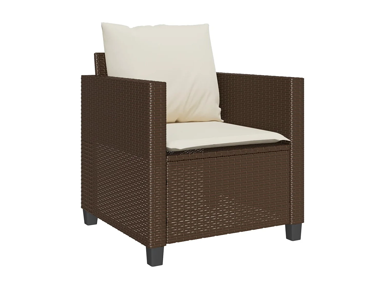 Ensemble de bistro 3 pcs avec coussins marron résine tressée FR70761