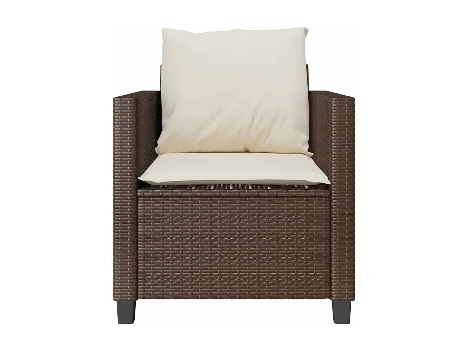 Ensemble de bistro 3 pcs avec coussins marron résine tressée FR70761