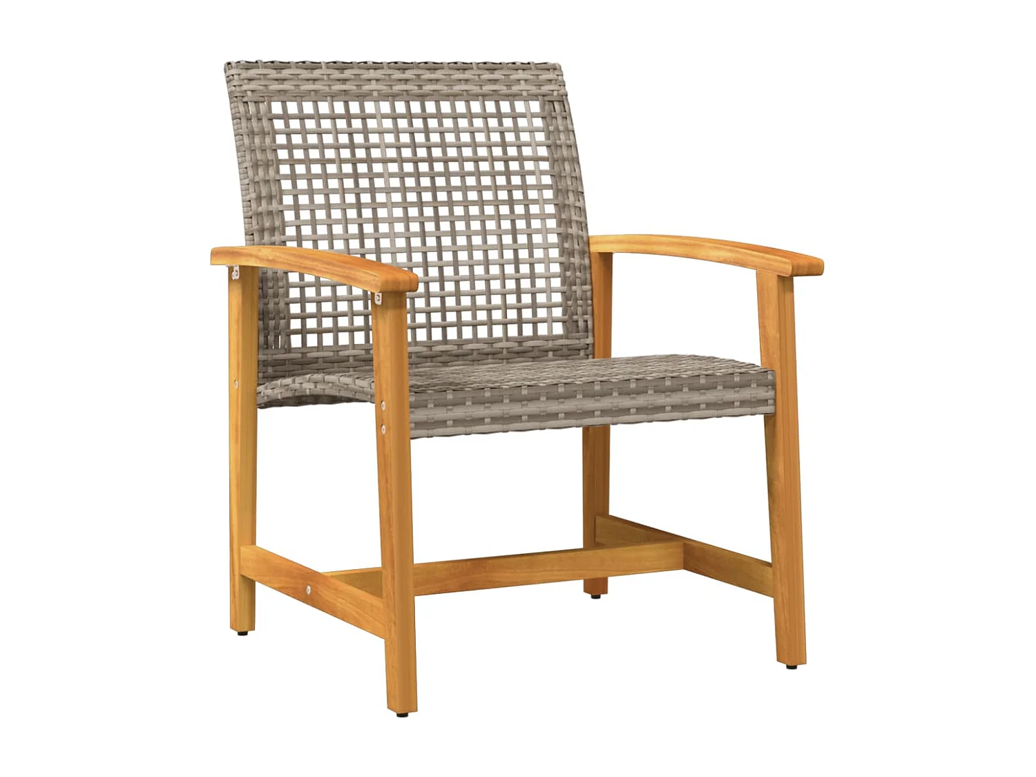 Ensemble de bistro 3 pcs gris résine tressée et bois d'acacia FR14967