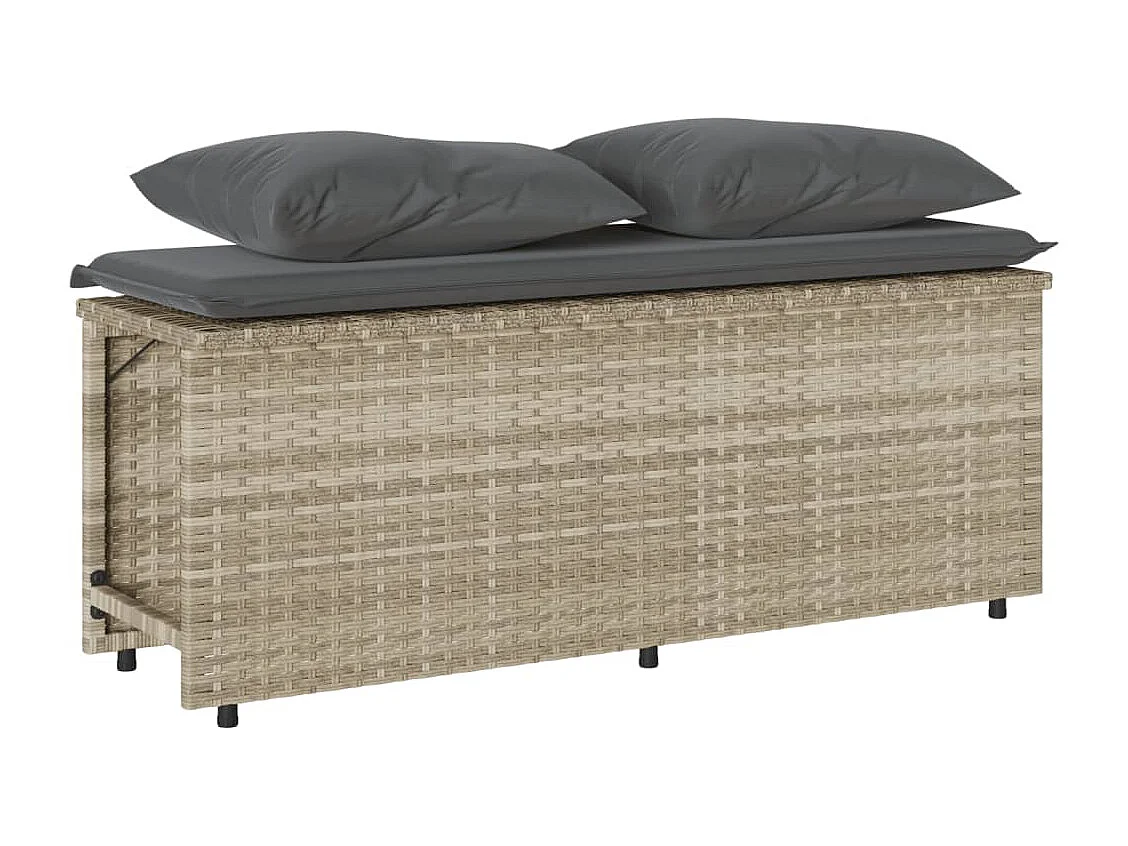 Ensemble à manger de jardin 3pcs coussins gris clair poly rotin FR87870