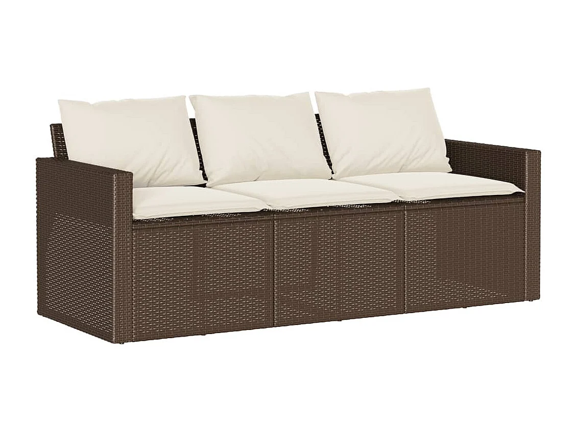Ensemble à manger de jardin avec coussins 2 pcs marron rotin FR31619