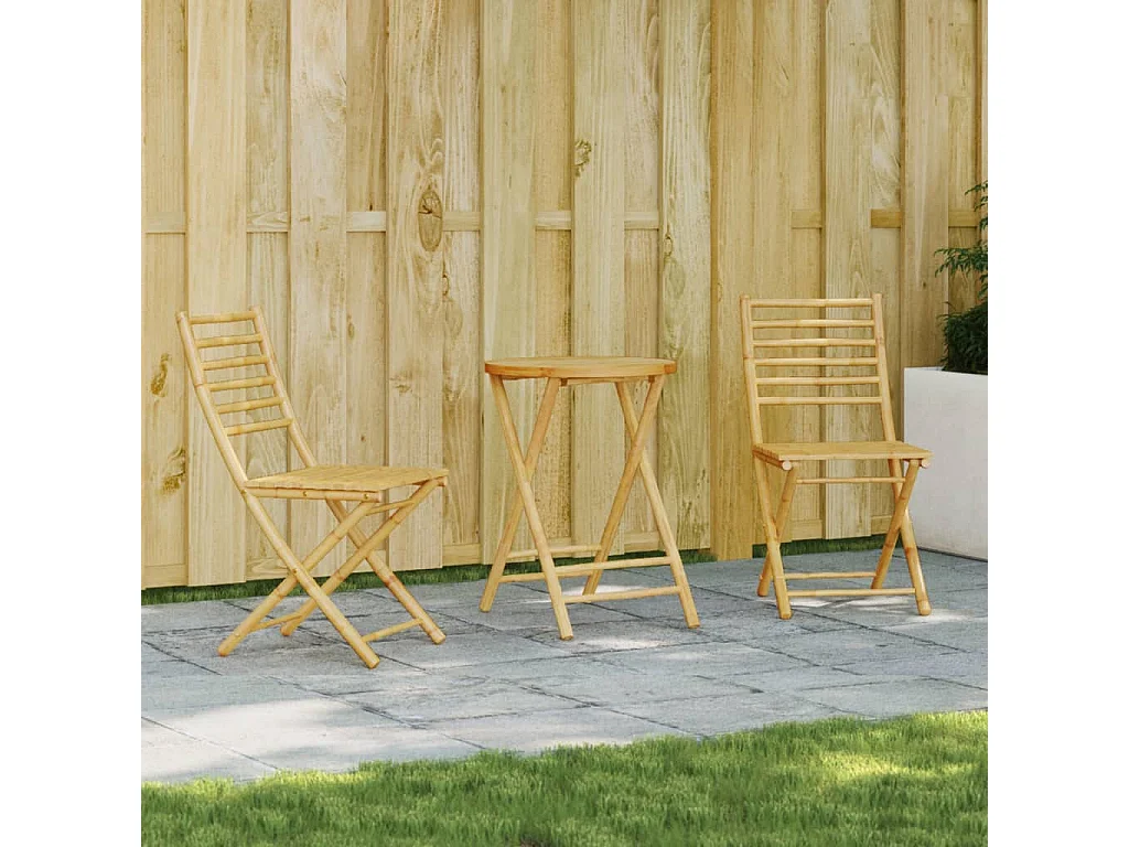 Ensemble de bistro 3 pcs bambou FR80722