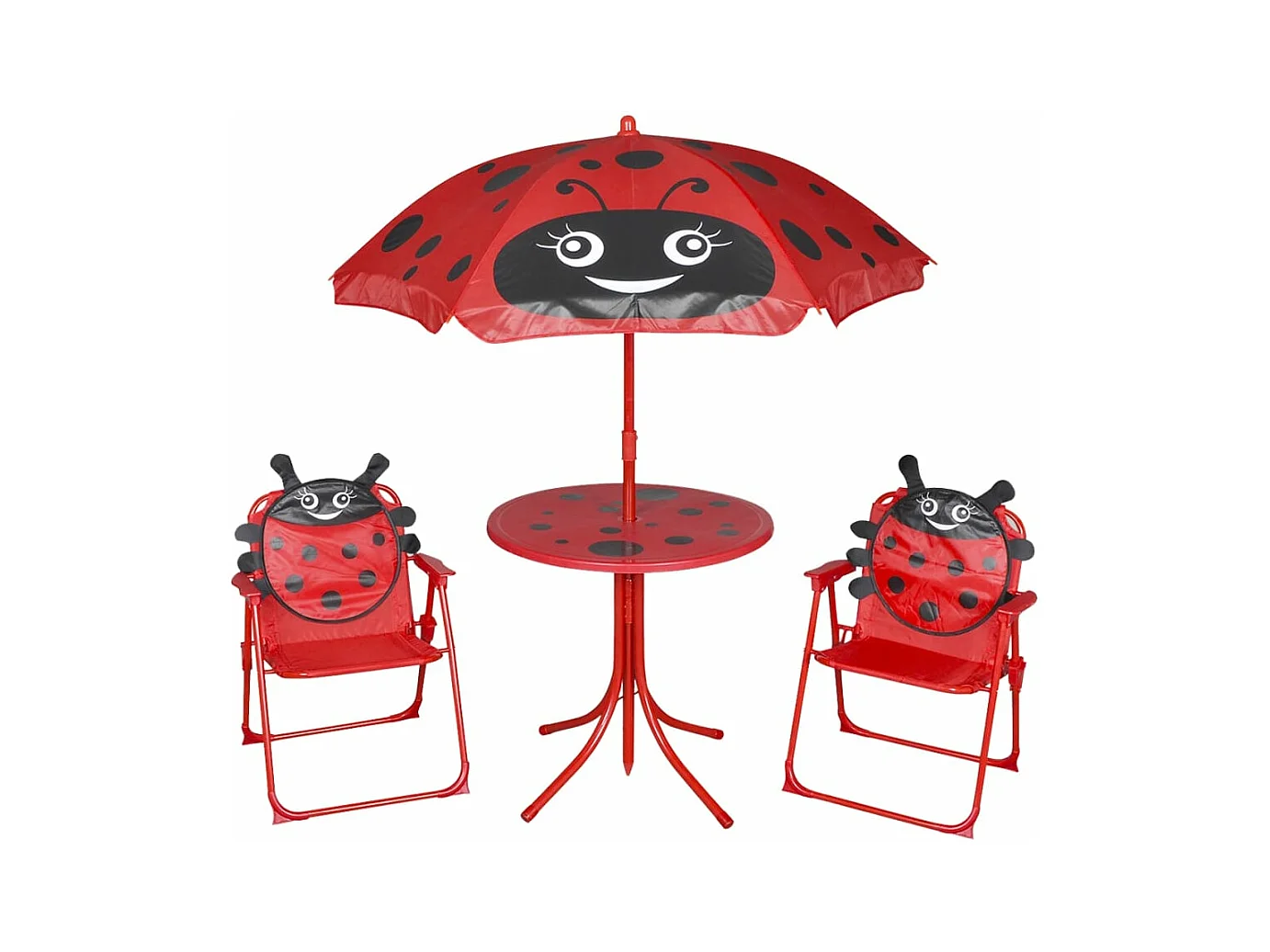 Jeu de bistro avec parasol pour enfants 3 pcs Rouge FR85688