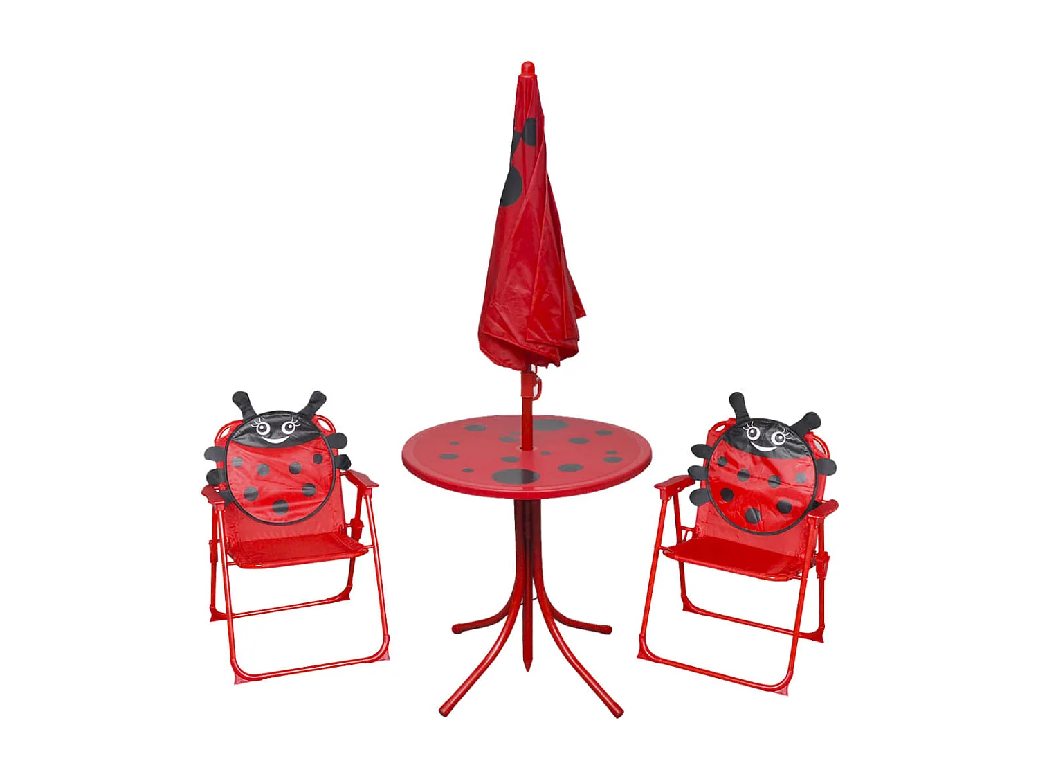 Jeu de bistro avec parasol pour enfants 3 pcs Rouge FR85688