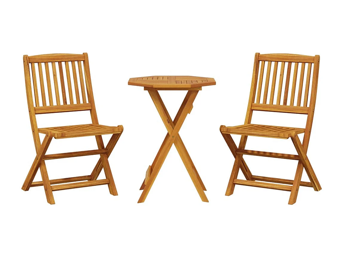 Muebles cafetería plegables 3 pzas madera maciza acacia ES173710