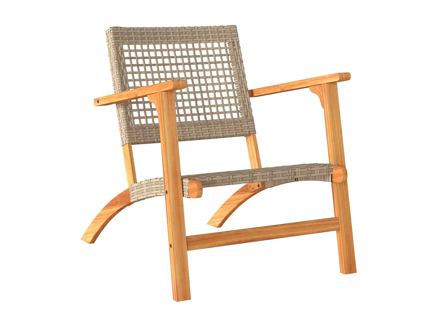 Ensemble de bistro 3 pcs beige résine tressée et bois d'acacia FR45711