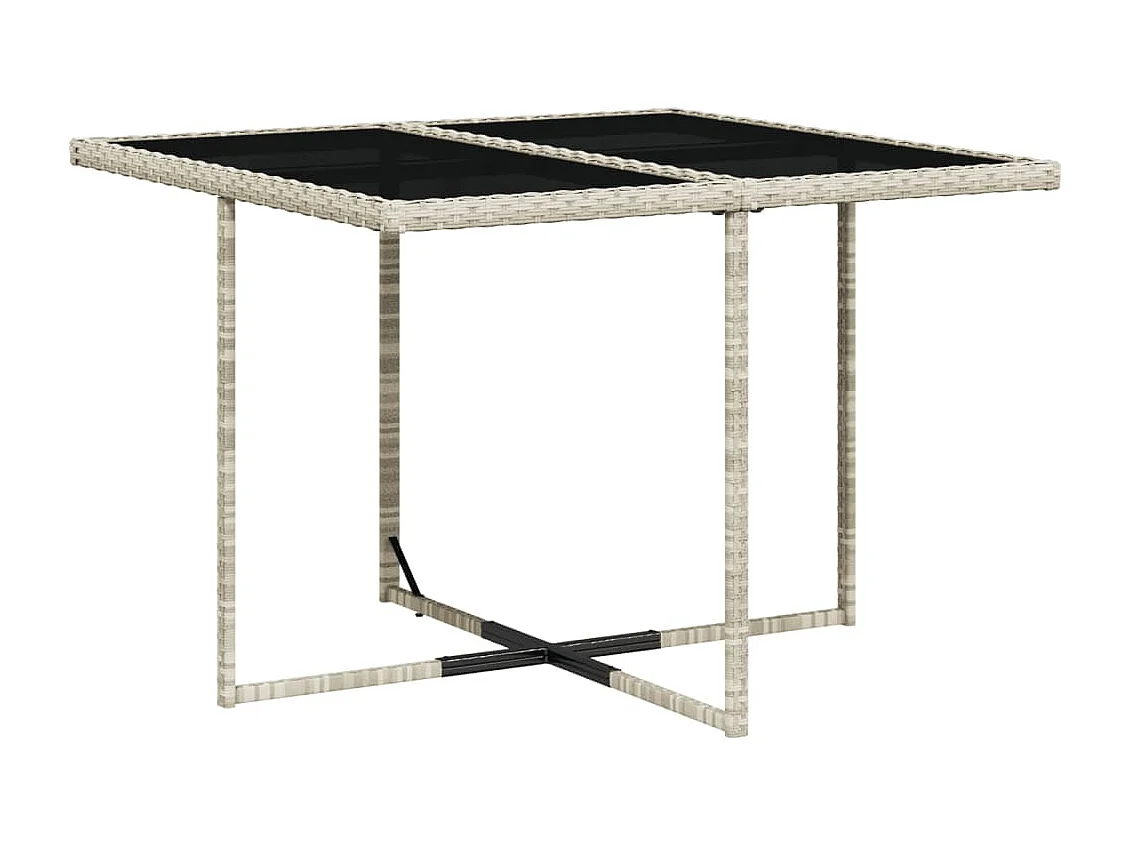 Set comedor de jardín 5 pzas cojines ratán sintético gris claro ES273764