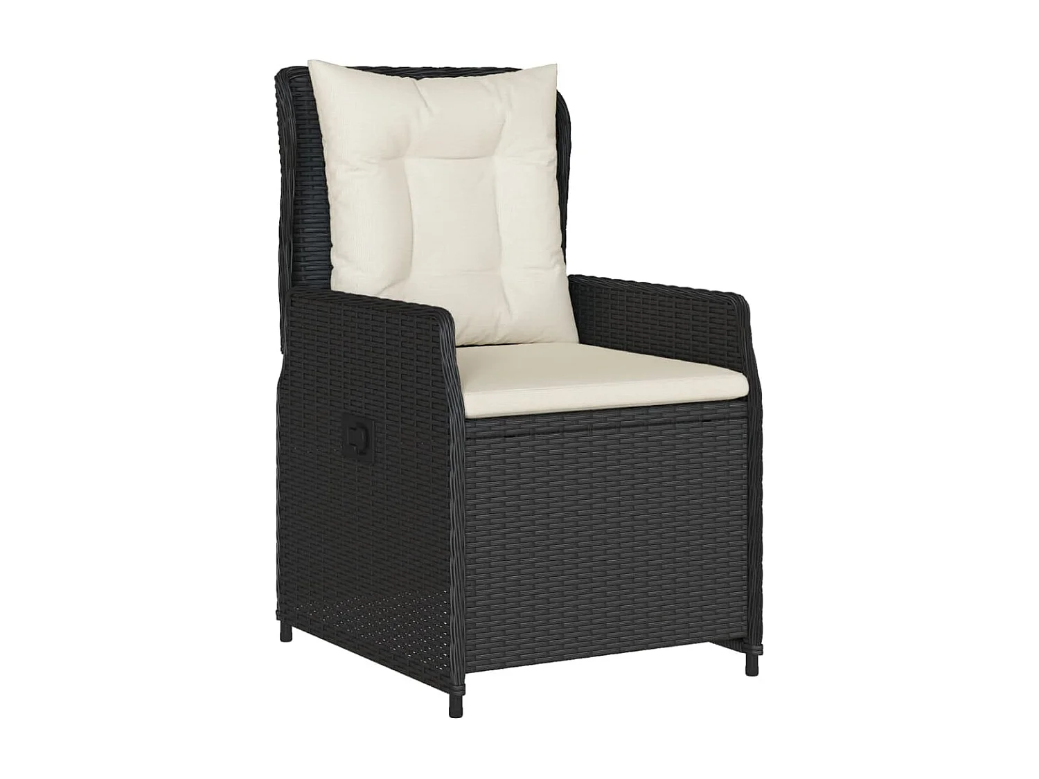 3-delige Tuinset met kussens poly rattan zwart BE738738