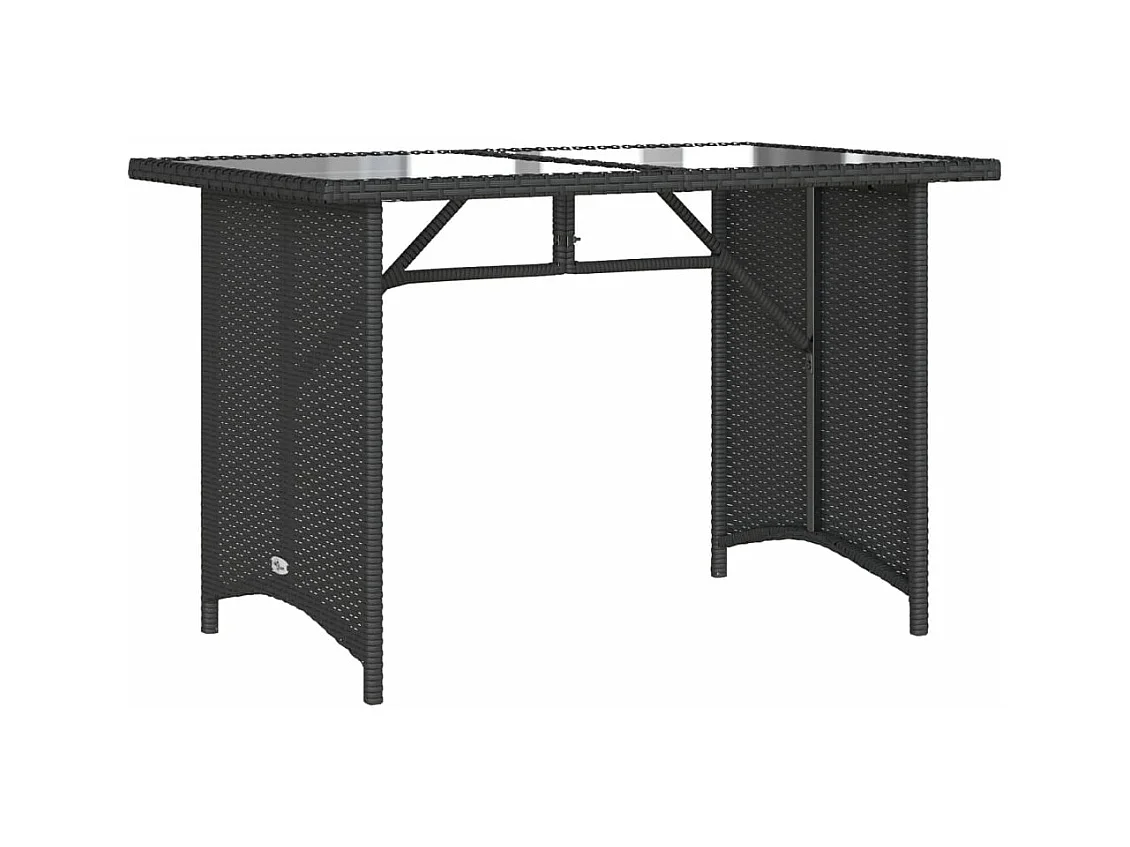 Ensemble à manger de jardin coussins 2pcs noir résine tressée FR82275