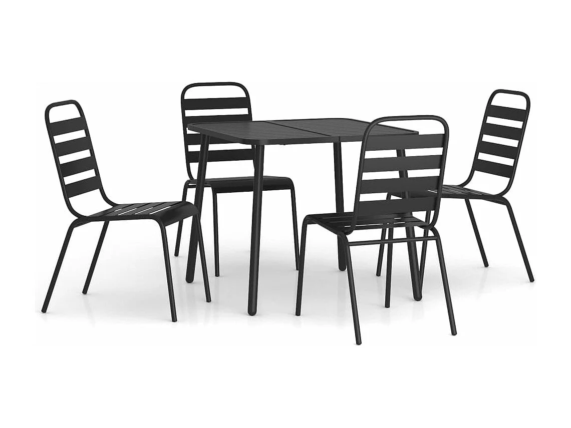 Ensemble à manger de jardin 5 pcs anthracite acier FR27088