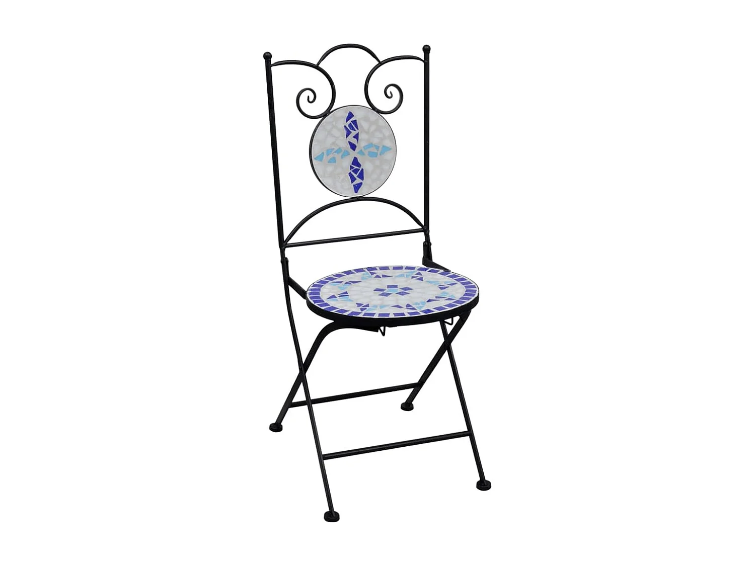 Mobilier de bistro 3 pcs mosaïque Carreau céramique Bleu Blanc FR71144