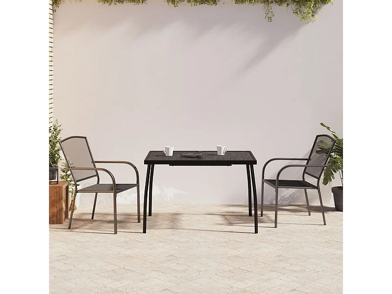 Ensemble à manger de jardin 3 pcs anthracite acier FR43058