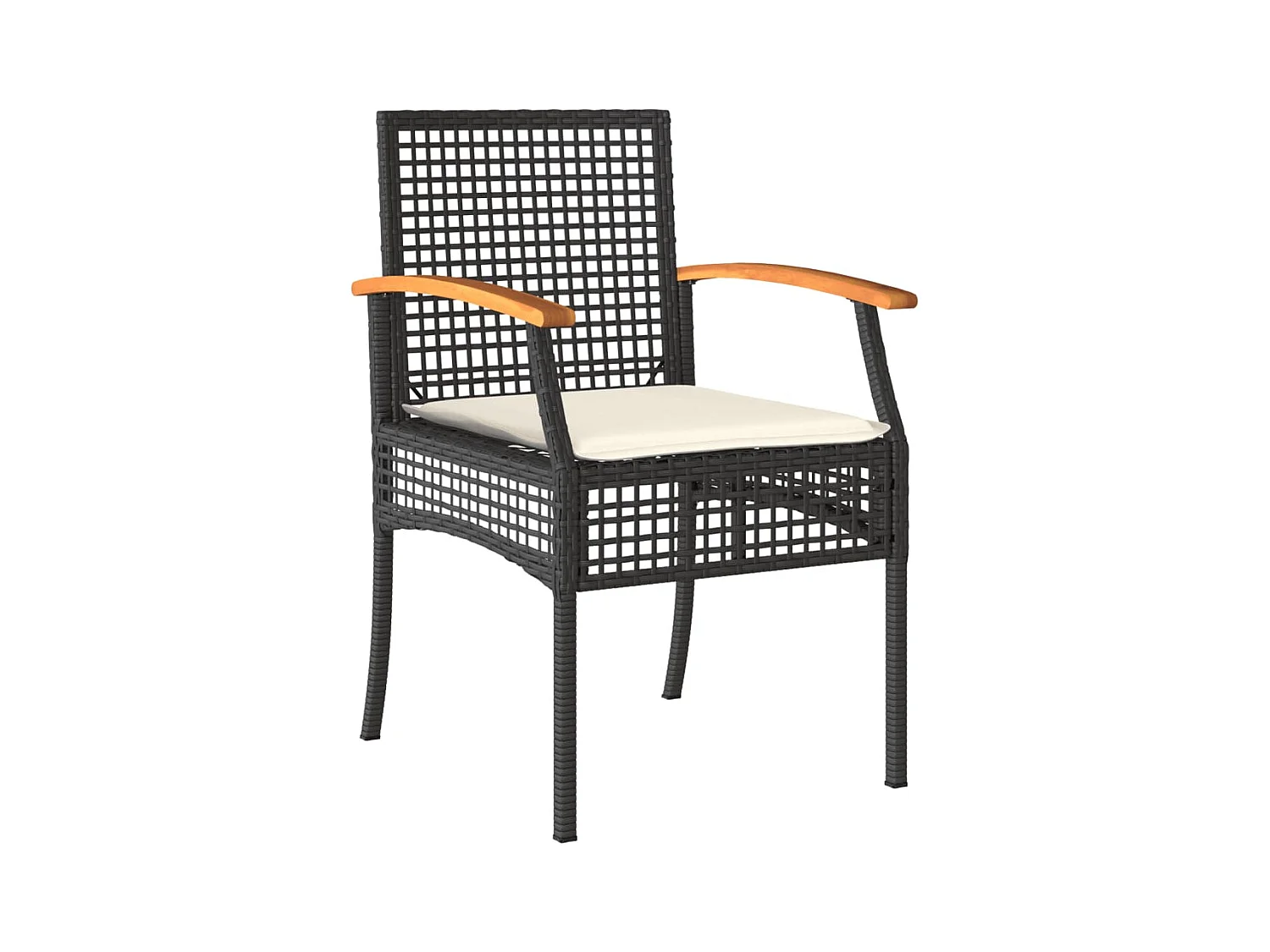 Ensemble à manger de jardin coussins 5pcs Noir Résine tressée FR21316