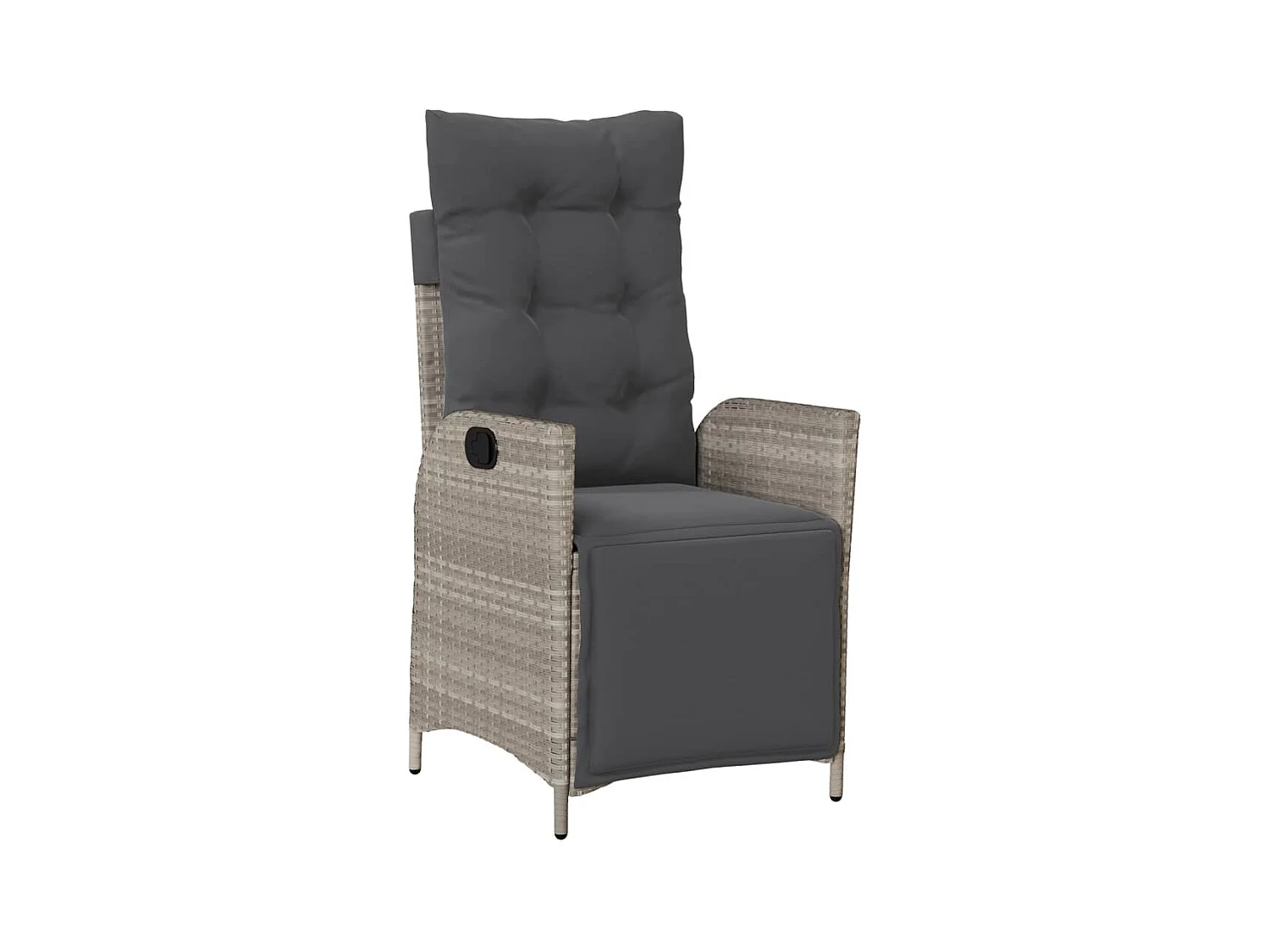 Ensemble à manger de jardin 3pcs coussins gris clair poly rotin FR93697