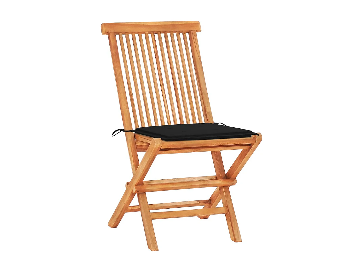 Ensemble de bistro 3 pcs avec coussins noir Bois de teck massif FR17032