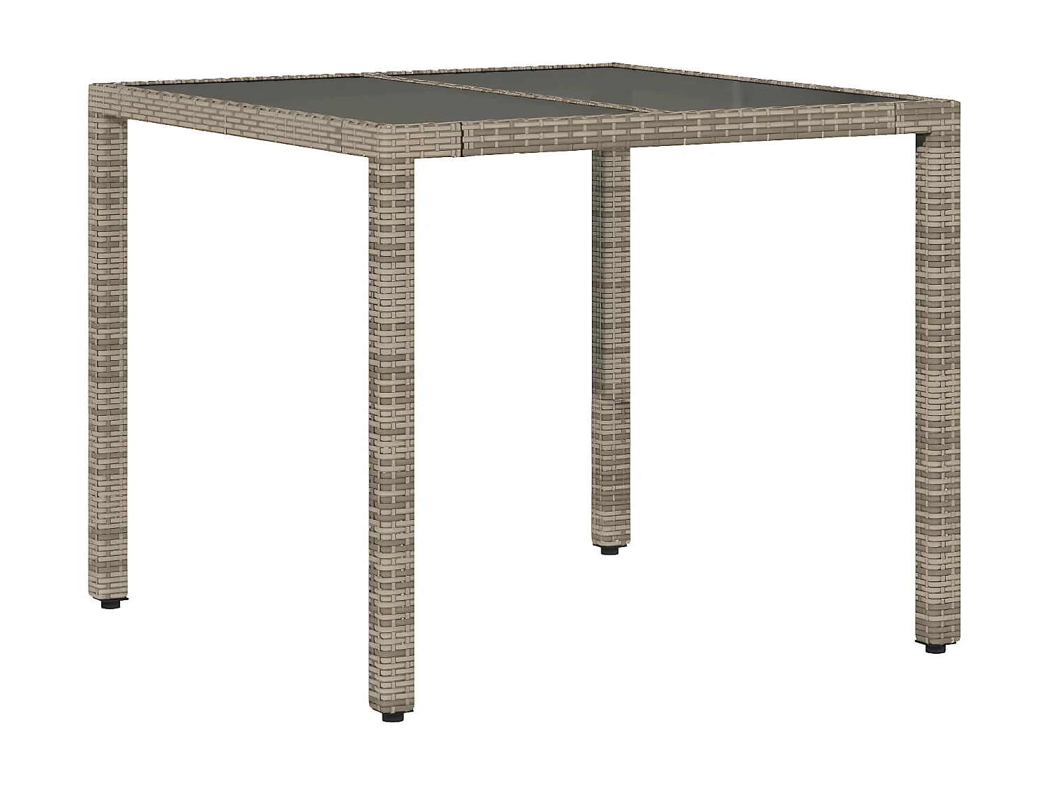 Set comedor jardín 3 pzas y cojines ratán sintético vidrio gris ES483280