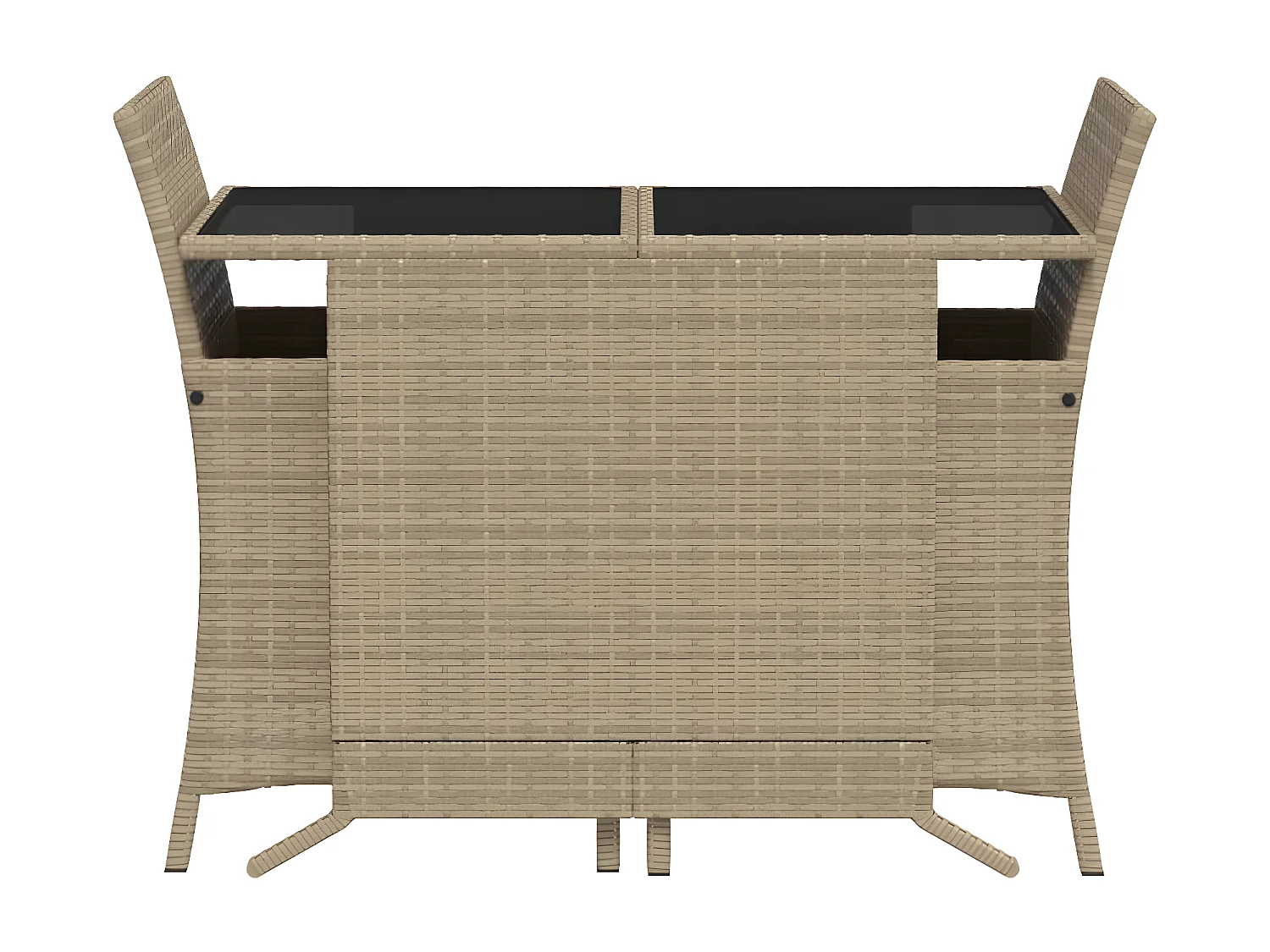 Ensemble de bistro 3 pcs coussins mélange beige résine tressée FR63564