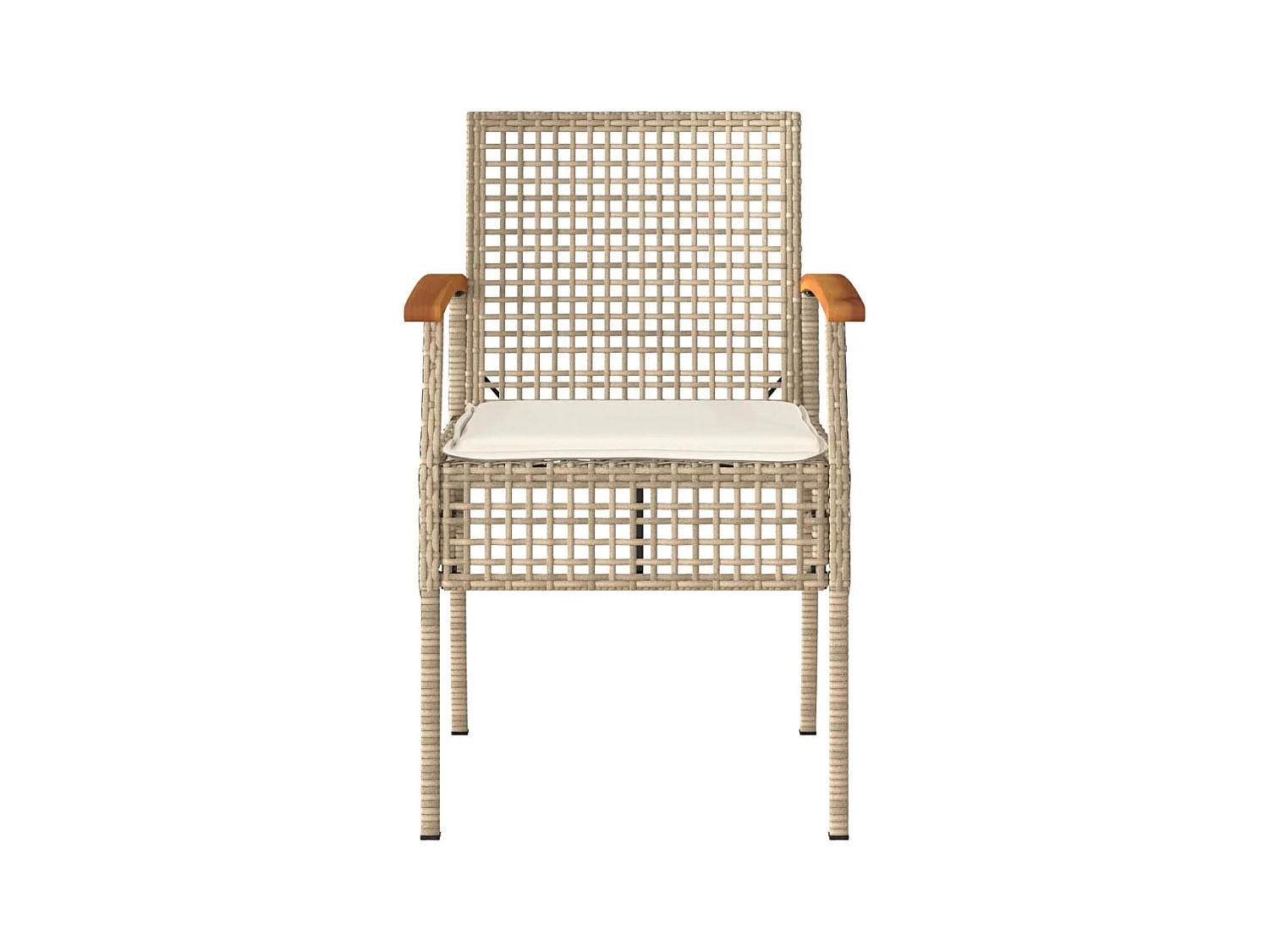 Ensemble de bistro 3 pcs coussins beige résine tressée acacia FR59552