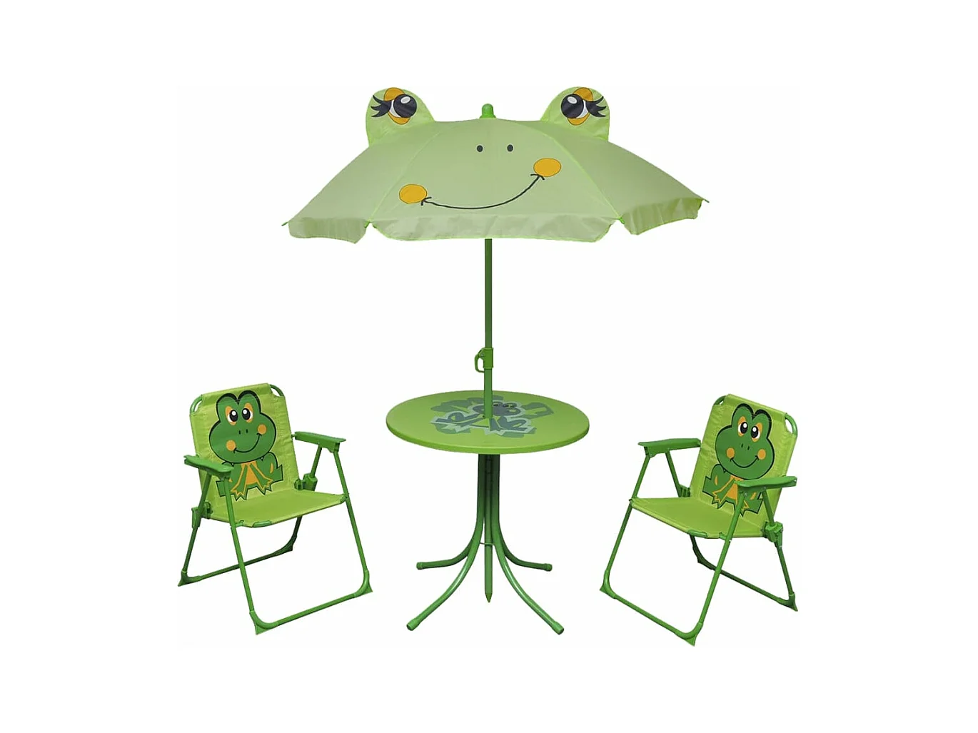 Jeu de bistro avec parasol pour enfants 3 pcs Vert FR34570