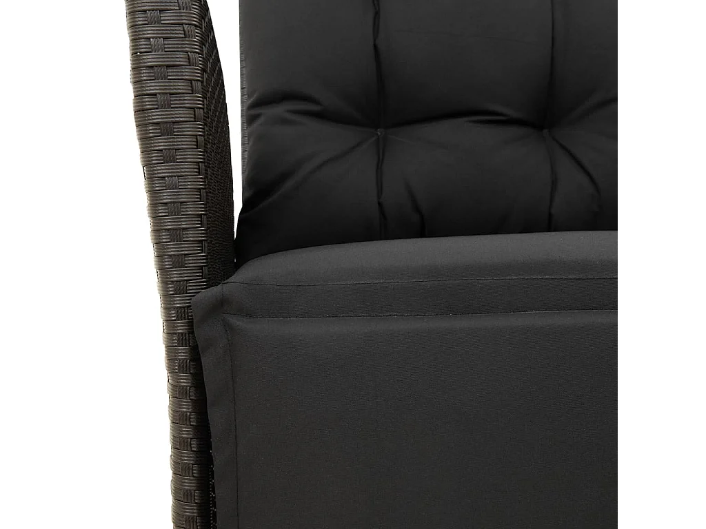 Ensemble à manger de jardin avec coussins 3 pcs Noir FR18120