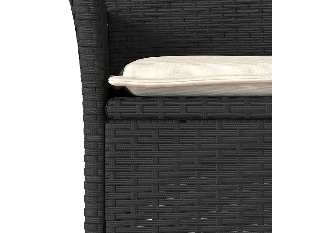 Set comedor jardín 5 pzas cojines ratán sintético vidrio negro ES113408