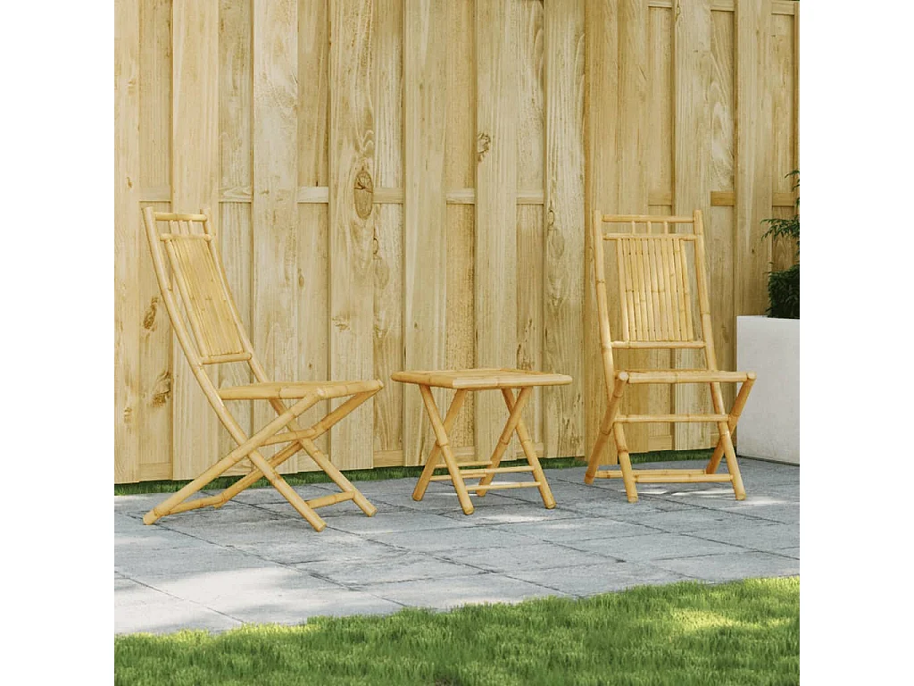 Ensemble de bistro 3 pcs bambou FR68653