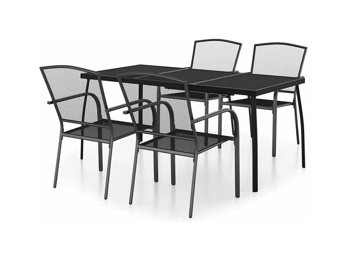 Juego de comedor de jardín 5 piezas acero gris antracita ES539269