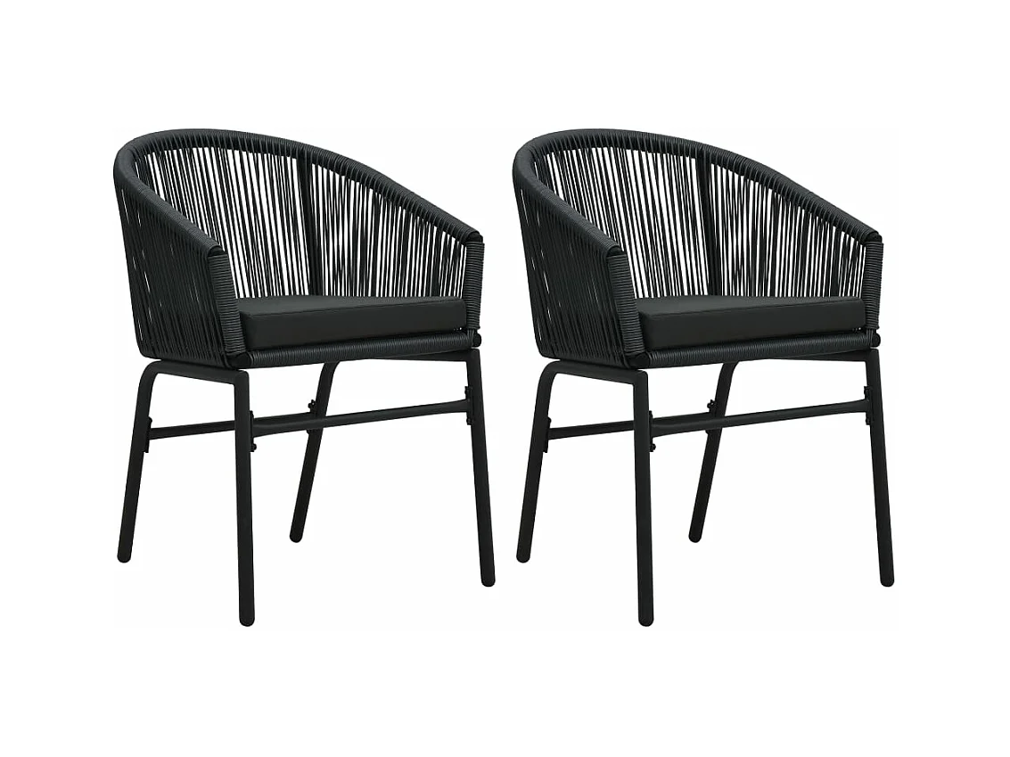 Ensemble de salle à manger de jardin 3 pcs Noir FR74645