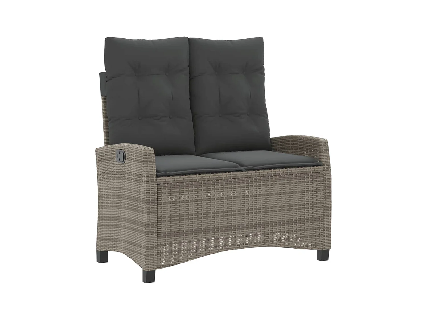 Ensemble à manger de jardin et coussins 2 pcs gris rotin FR34860