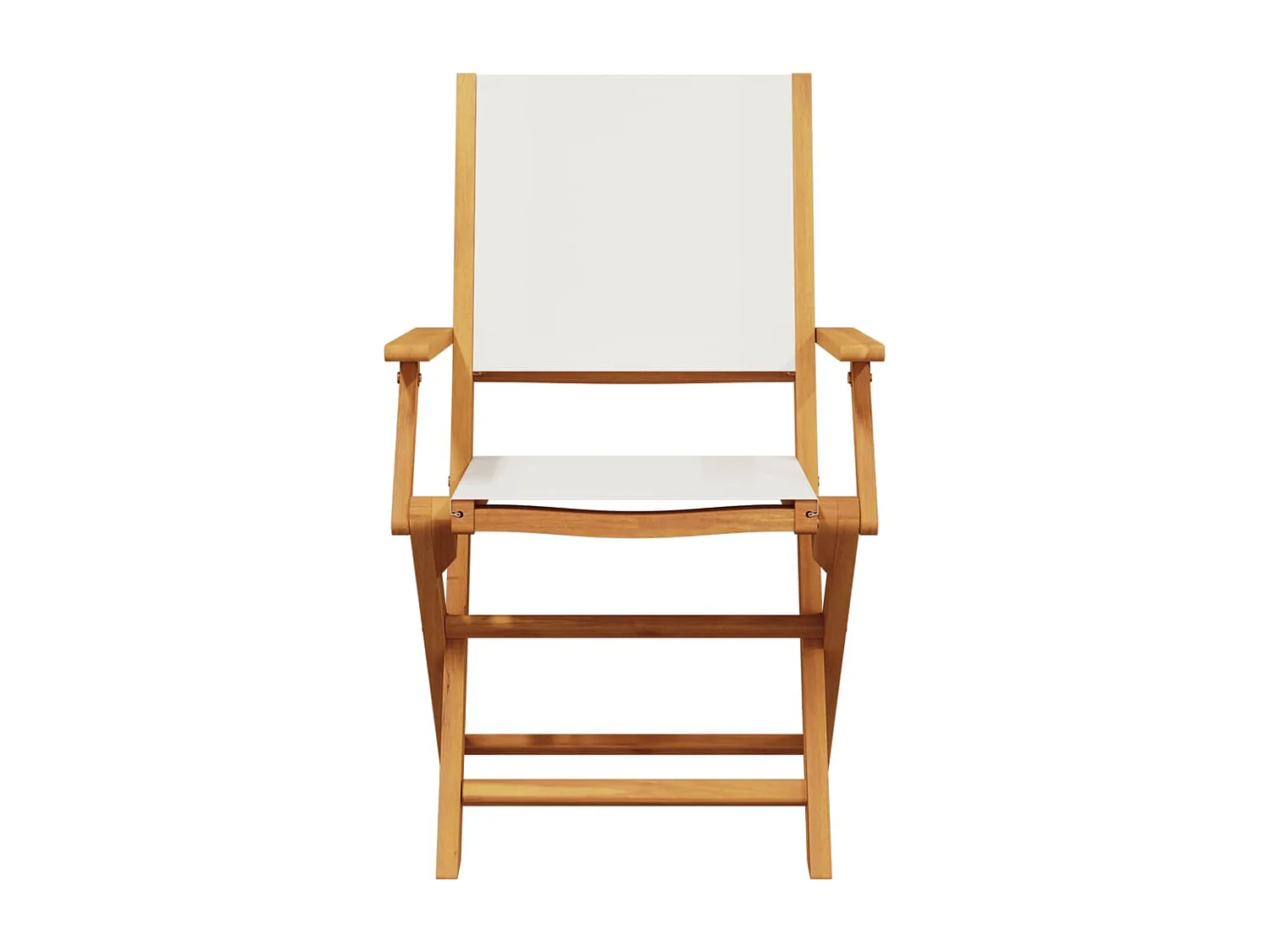 Juego de bistro de 3 piezas tela y madera maciza blanco crema ES381143