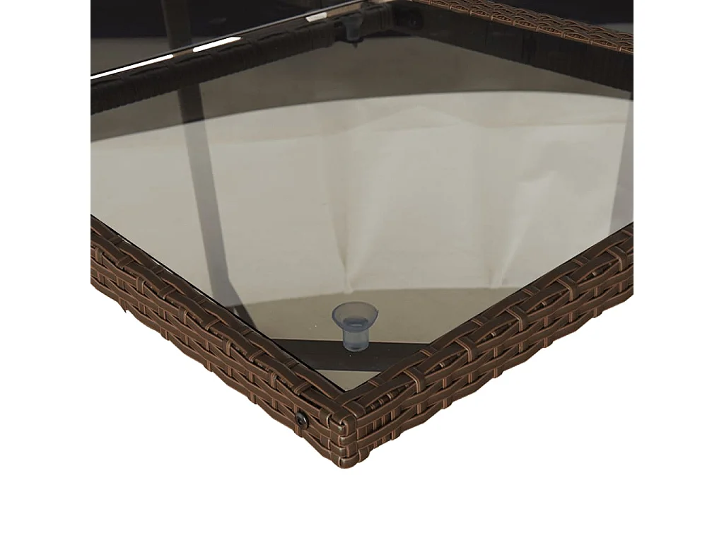 Ensemble à manger de jardin et coussins 9 pcs marron poly rotin FR37193