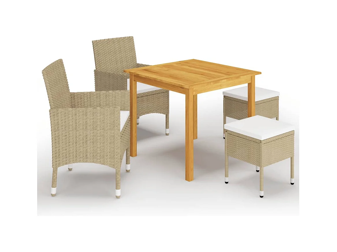 Ensemble de salle à manger de jardin 5 pcs Beige FR13095