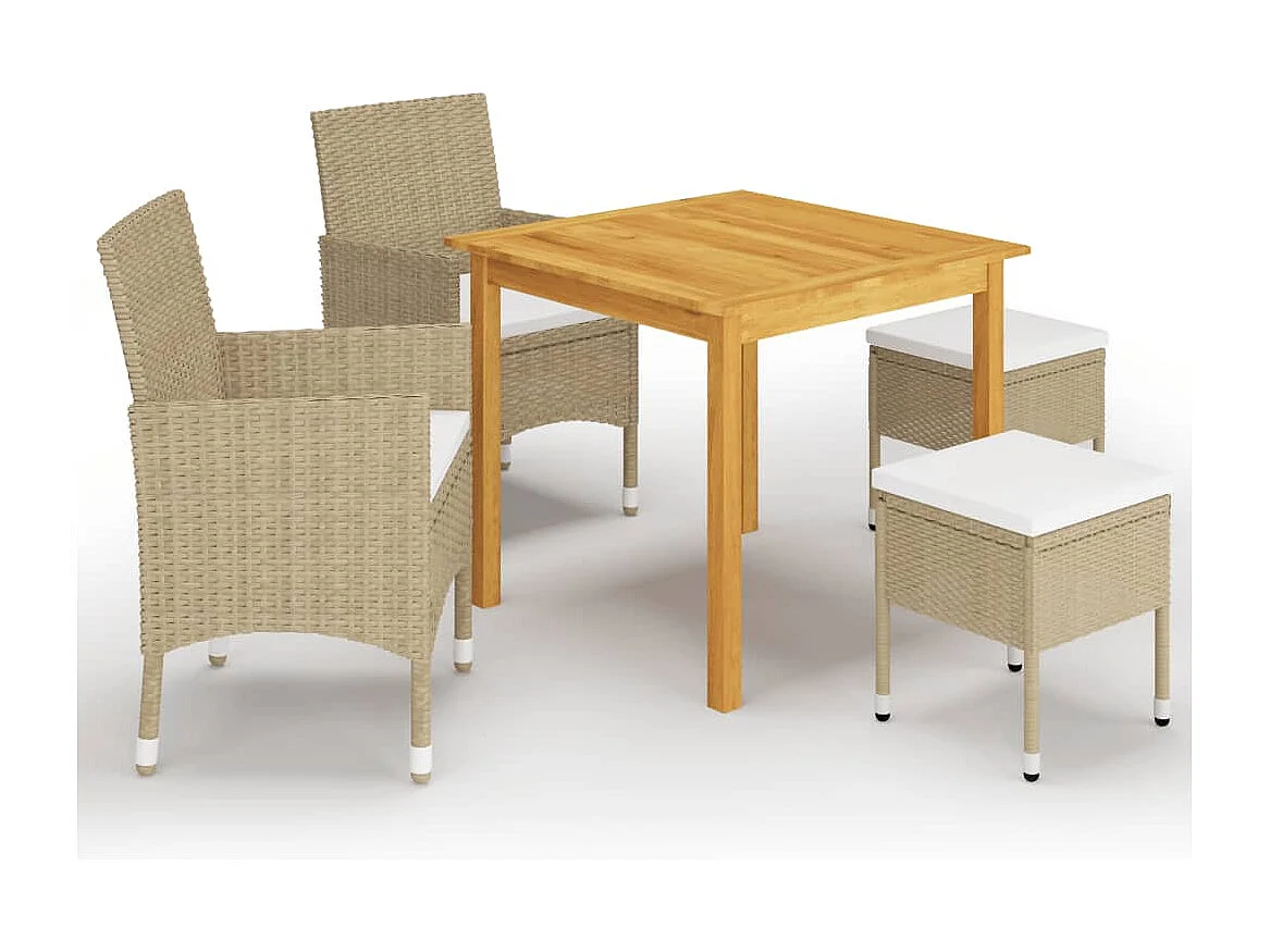 Ensemble de salle à manger de jardin 5 pcs Beige FR13095