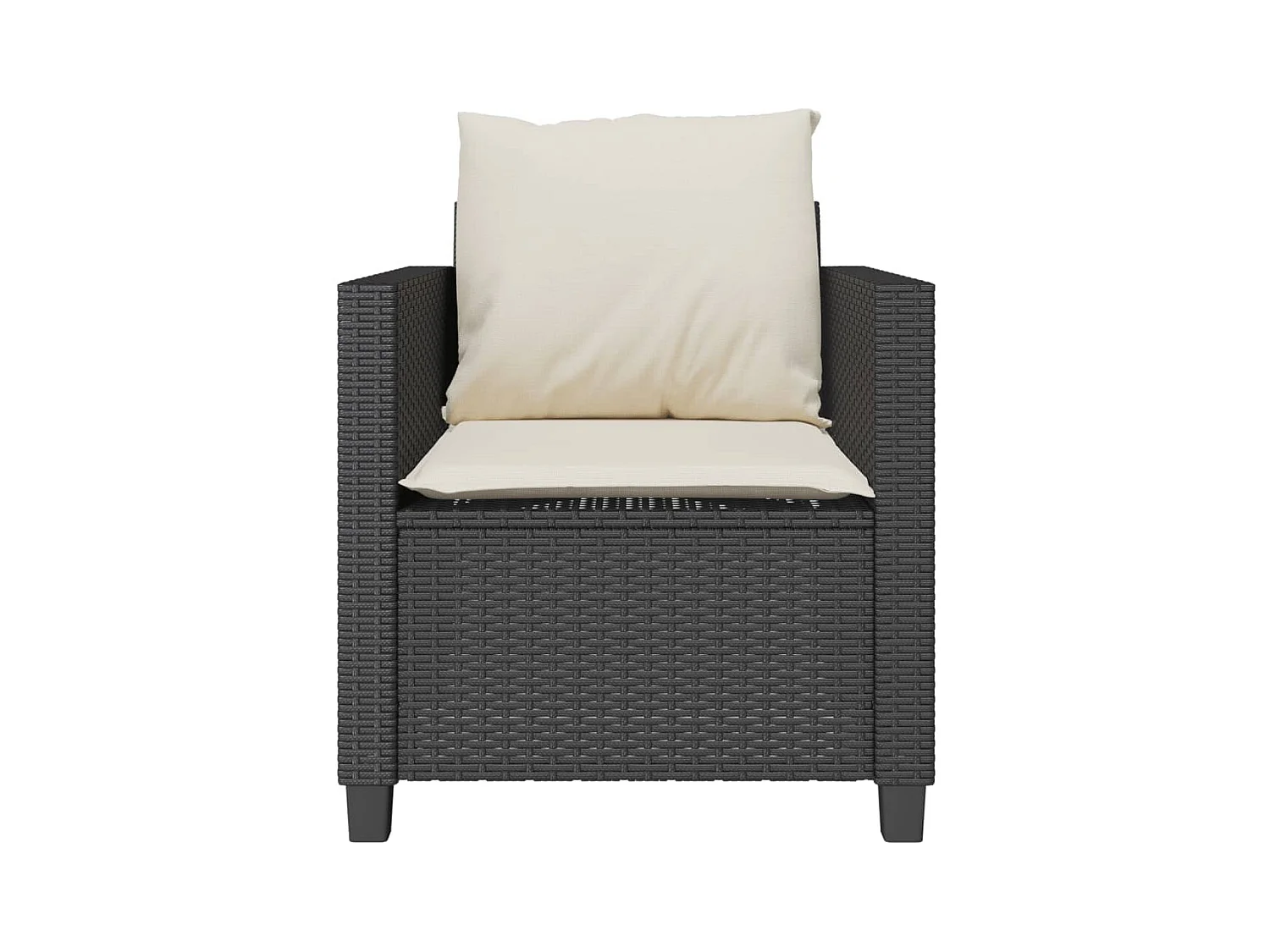 Ensemble de bistro 3 pcs avec coussins noir résine tressée FR11725