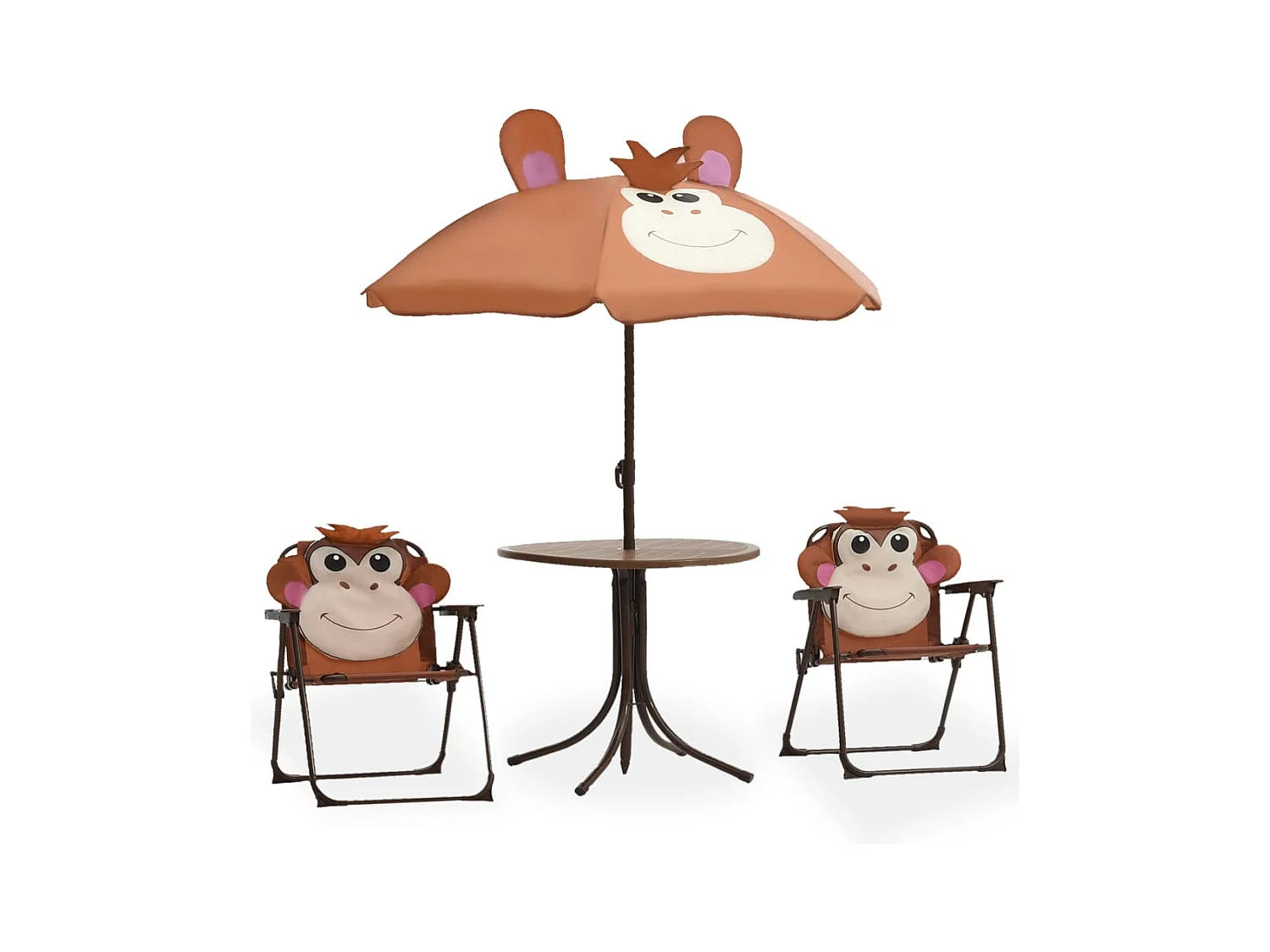Jeu de bistro avec parasol pour enfants 3 pcs Marron FR70685