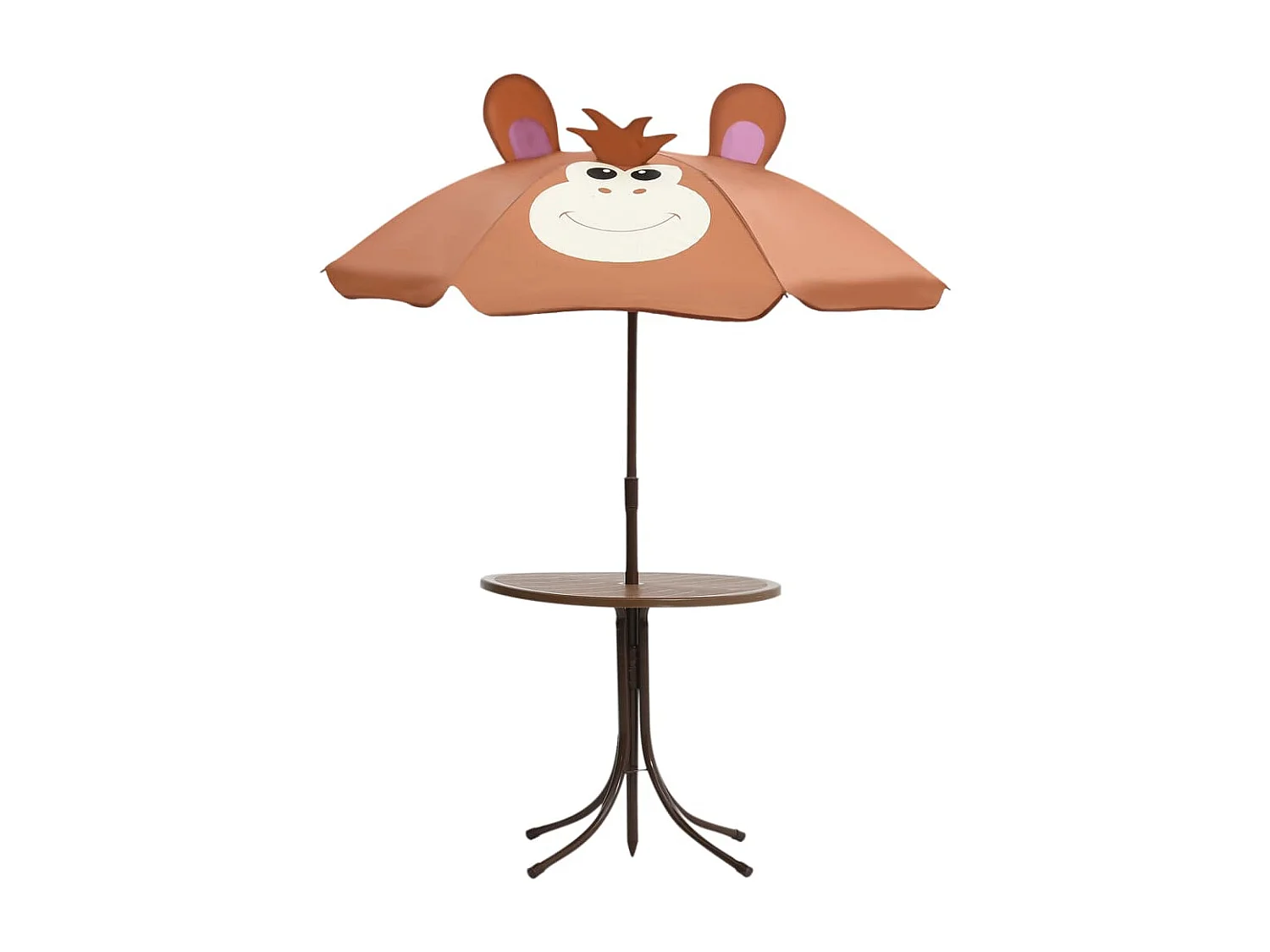 Jeu de bistro avec parasol pour enfants 3 pcs Marron FR70685