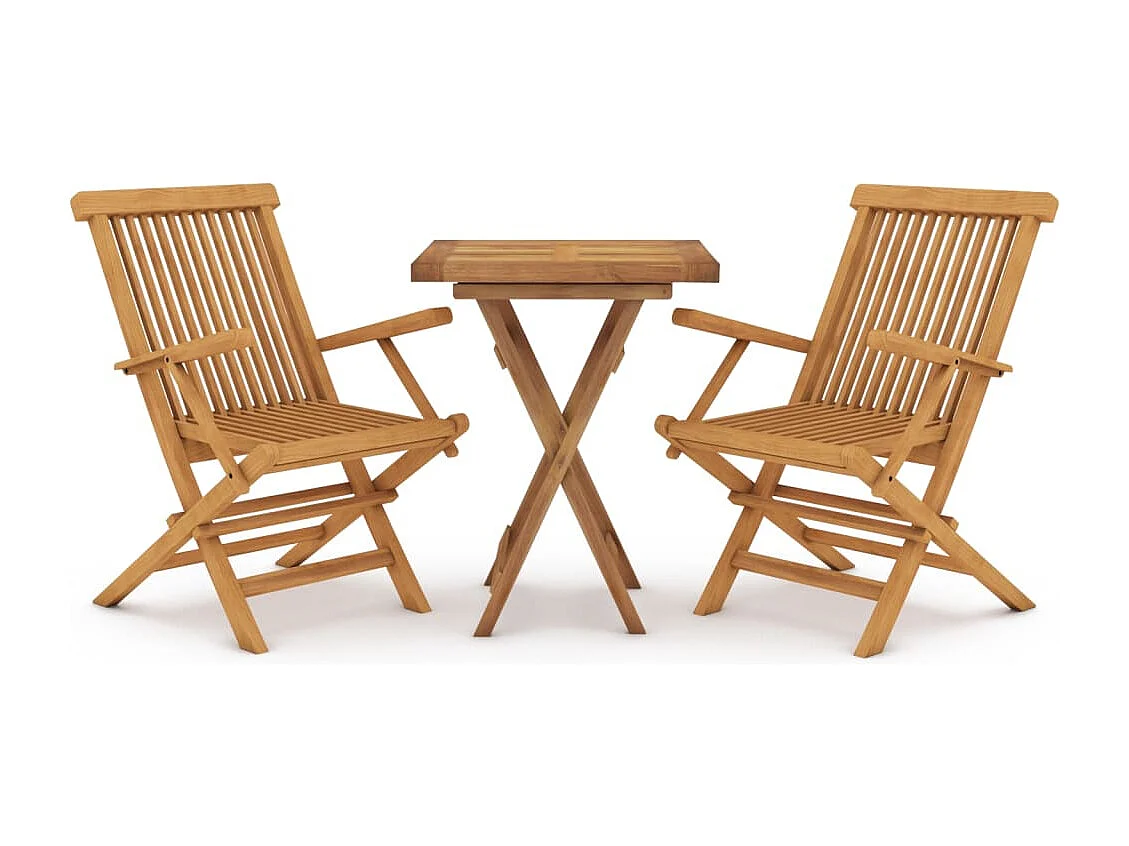 Ensemble à manger de jardin 3 pcs Bois de teck massif FR31298