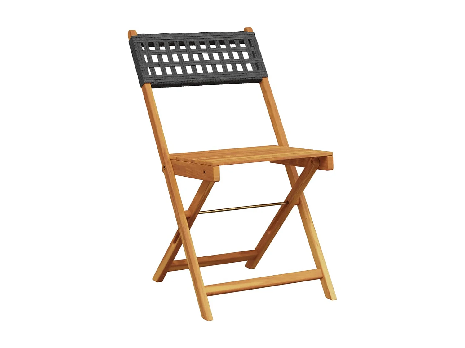 Ensemble de bistro 3 pcs noir résine tressée et bois massif FR55234