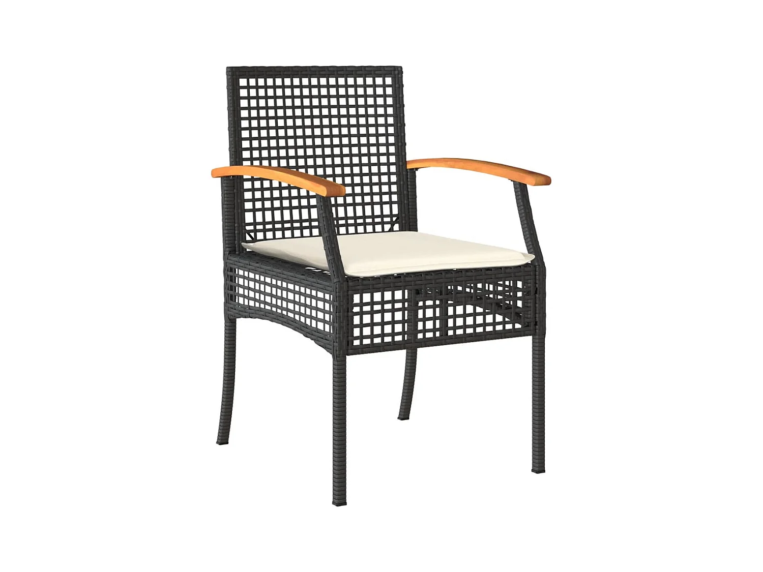 5-delige Tuinset met kussens poly rattan zwart BE594414