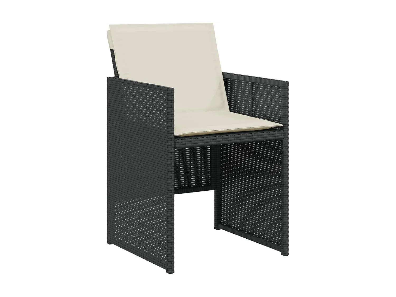 Ensemble de bistro 3 pcs avec coussins noir résine tressée FR84048