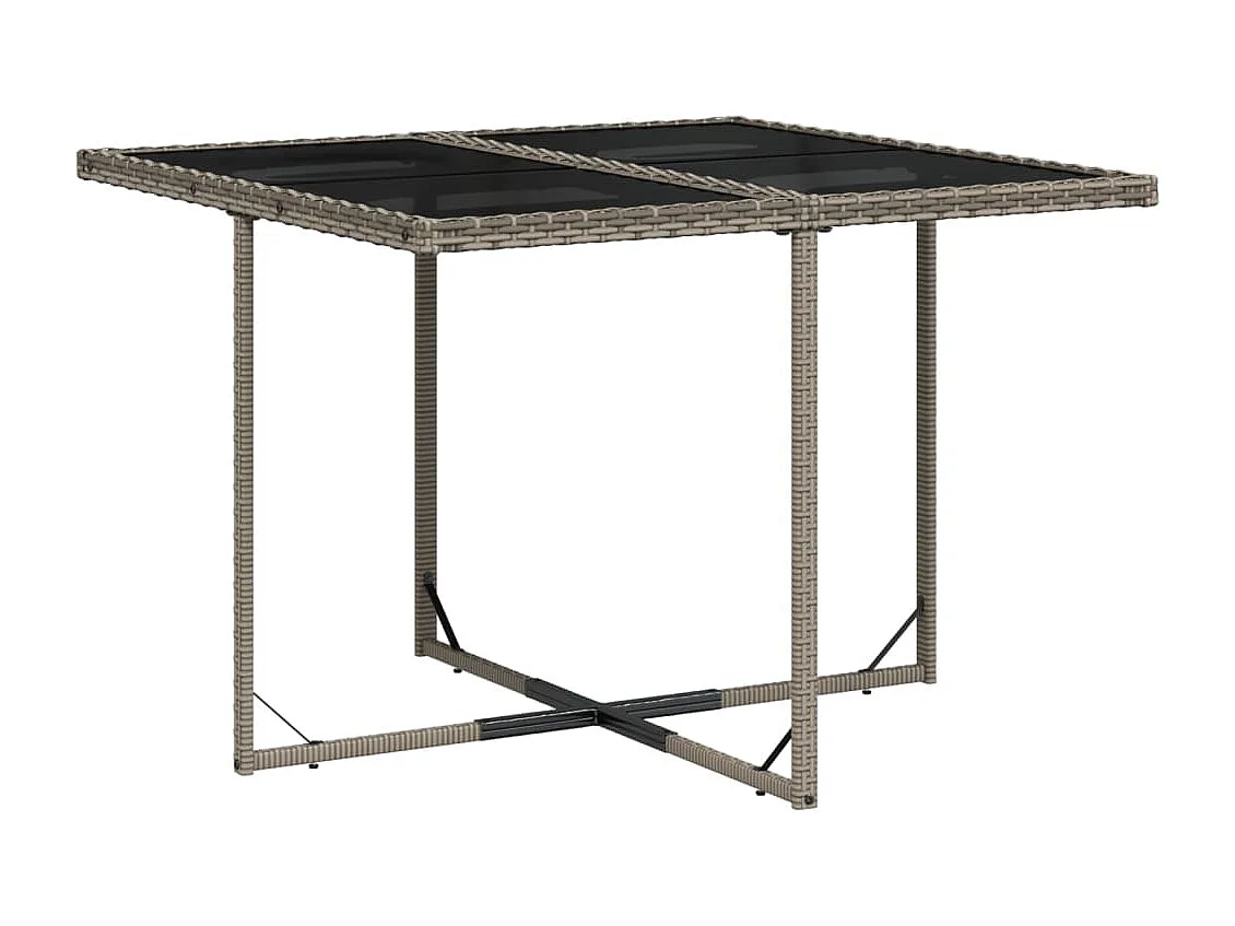 Set comedor de jardín 5 piezas con cojines ratán sintético gris ES575303