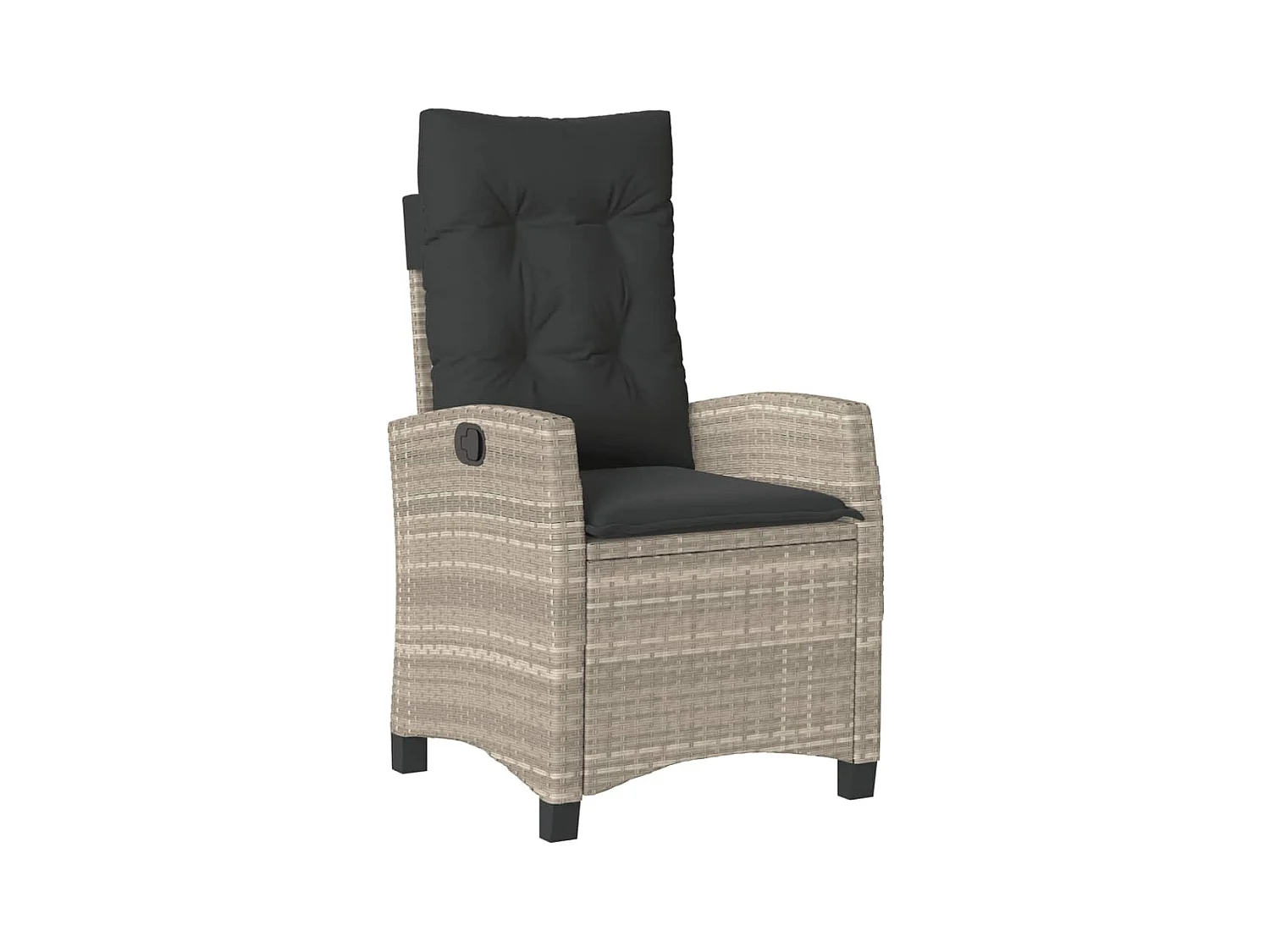 Ensemble à manger de jardin 3pcs coussins gris clair poly rotin FR85060