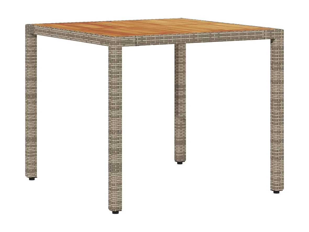 Set de comedor jardín 5 pzas con cojines ratán PE acacia gris ES957235