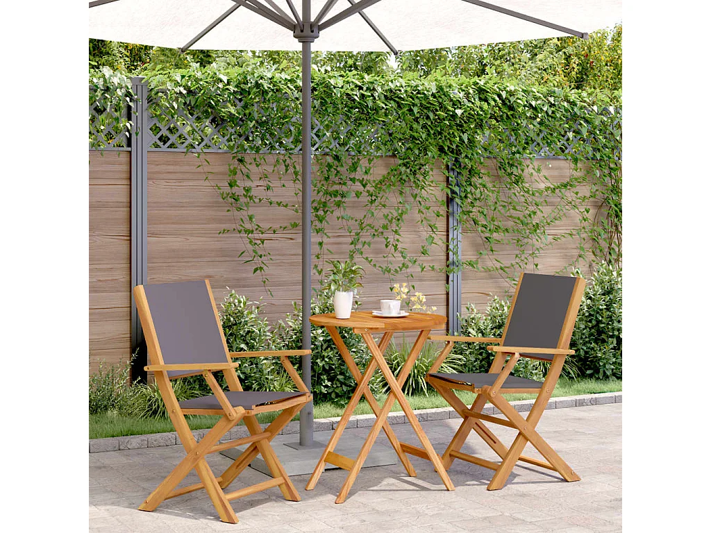 Ensemble de bistro 3 pcs anthracite tissu et bois massif FR49560