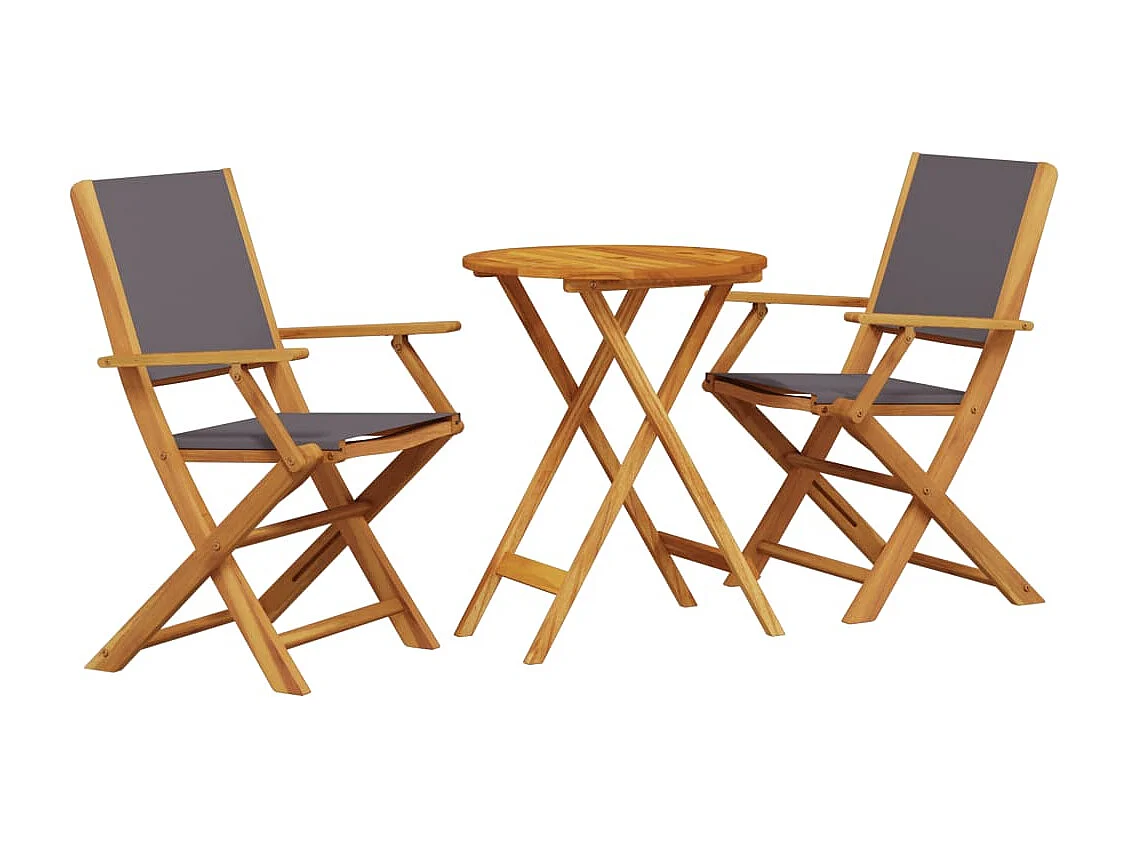 Ensemble de bistro 3 pcs anthracite tissu et bois massif FR49560