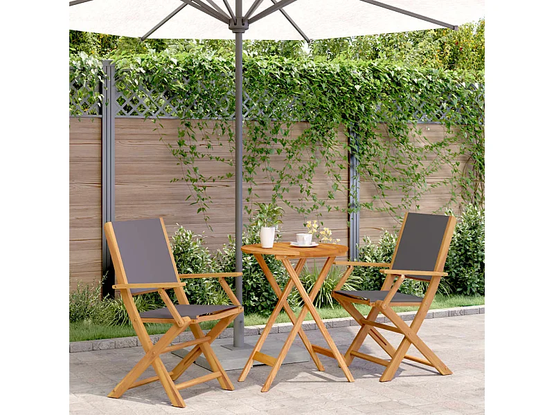 Ensemble de bistro 3 pcs anthracite tissu et bois massif FR49560